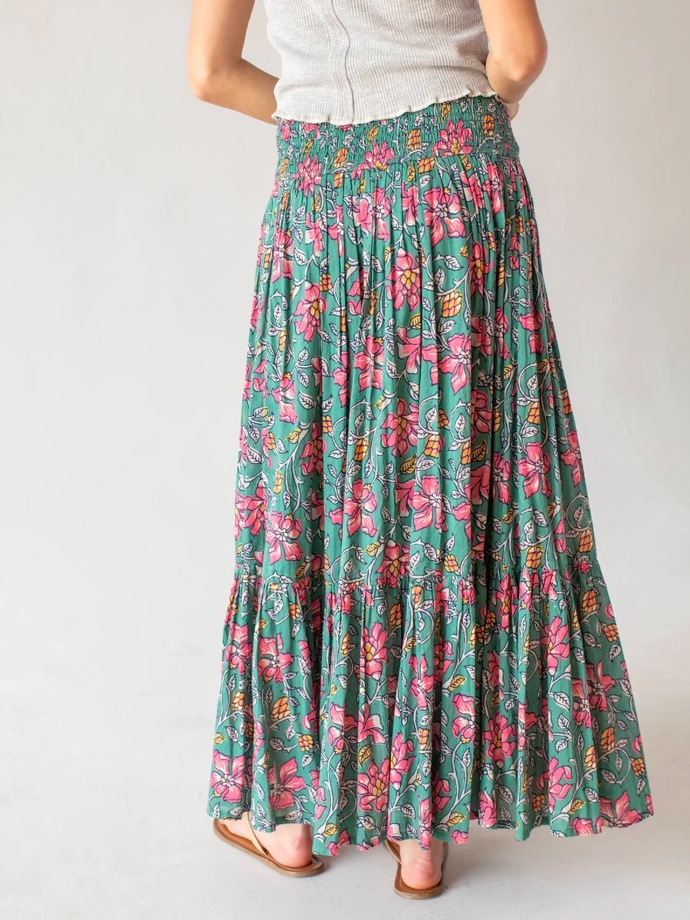 NATURAL LIFE • Flora Convertible Skirt - Teal Pink Lilies NWT Medium - Picture 3 of 9